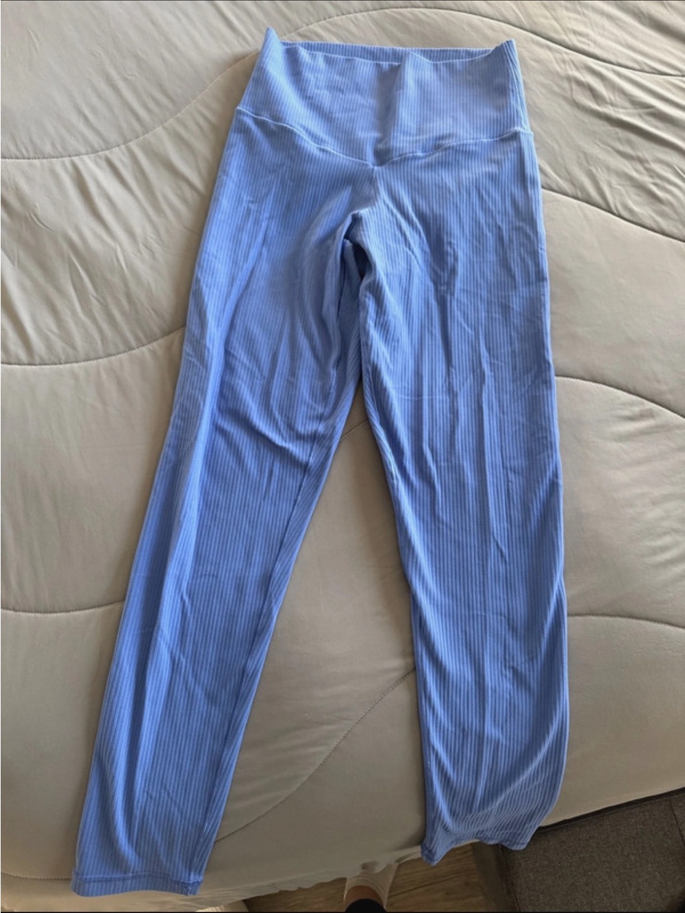 aerie Ribbed High-Waist Leggings — Light Blue